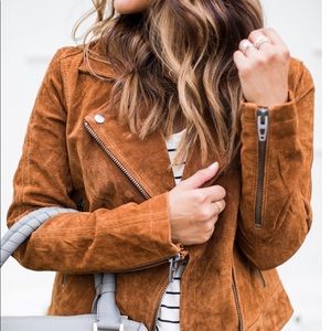 BLANK NYC Suede moto jacket